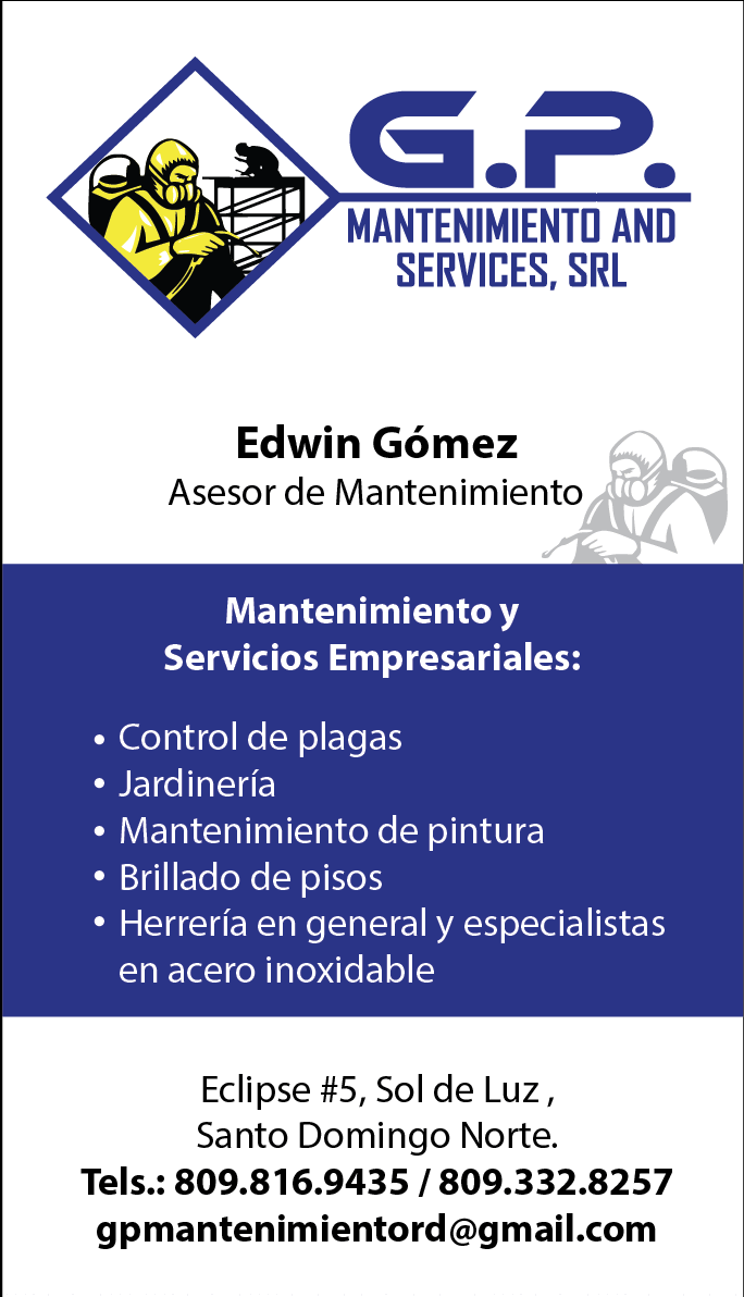 Tarjeta de presentación · G.P. Mantenimiento